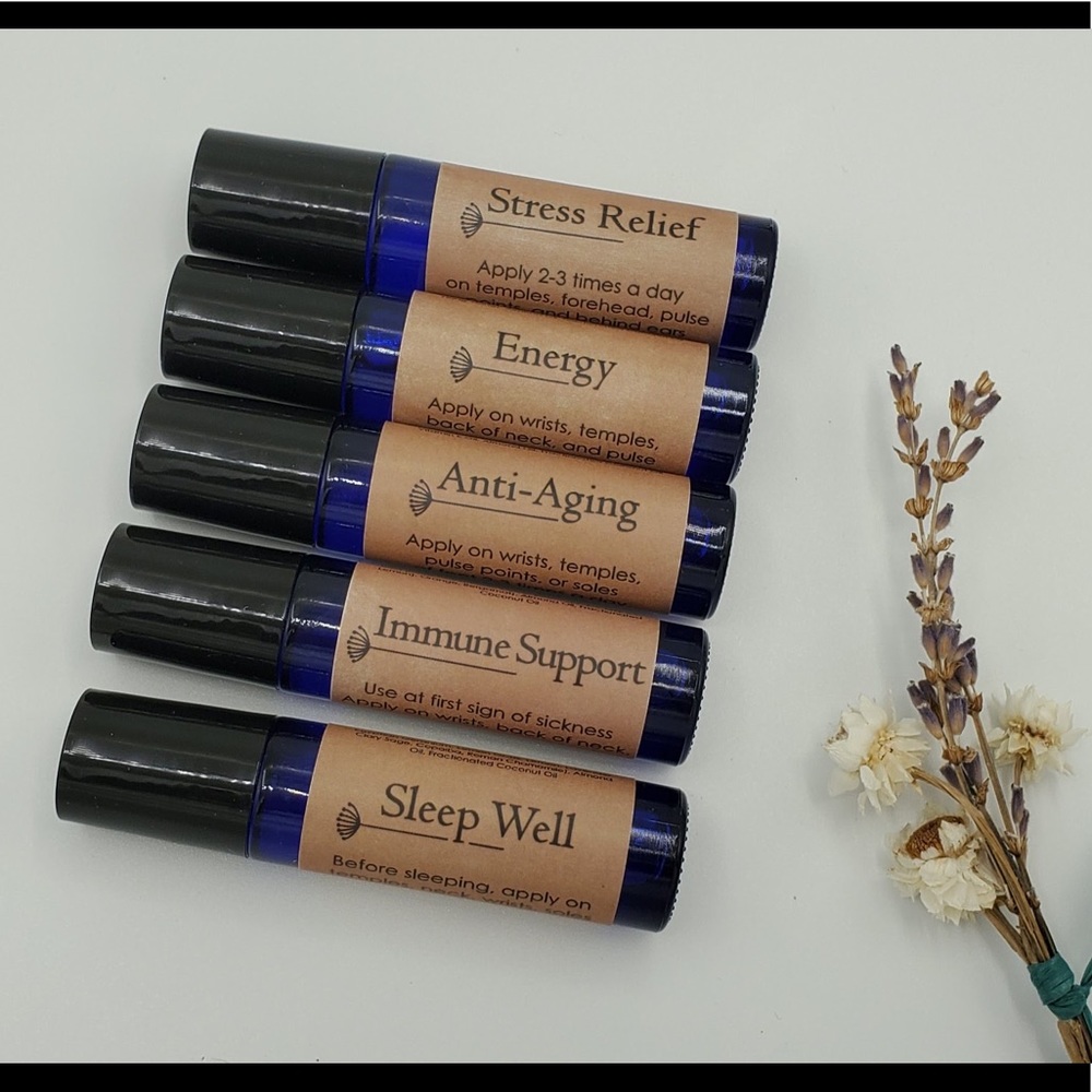 Essential Oil Roller Bottle Blend | Energy, Stress Relief, Sleep | 10mL Bottle